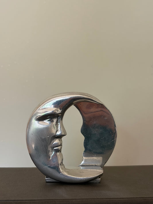 Vintage half moon cast aluminium letter holder