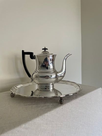 Silver plated vintage circular tray