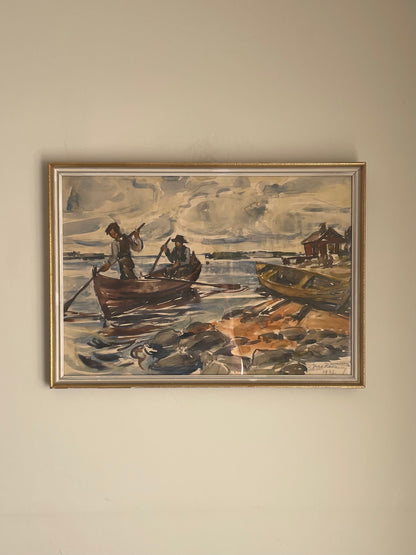 Fishermen watercolour