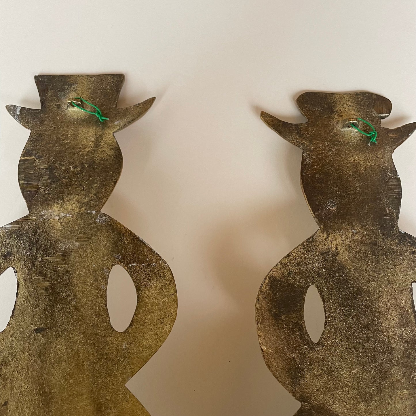 Candle brass sconces - Folk art of Danish man and woman