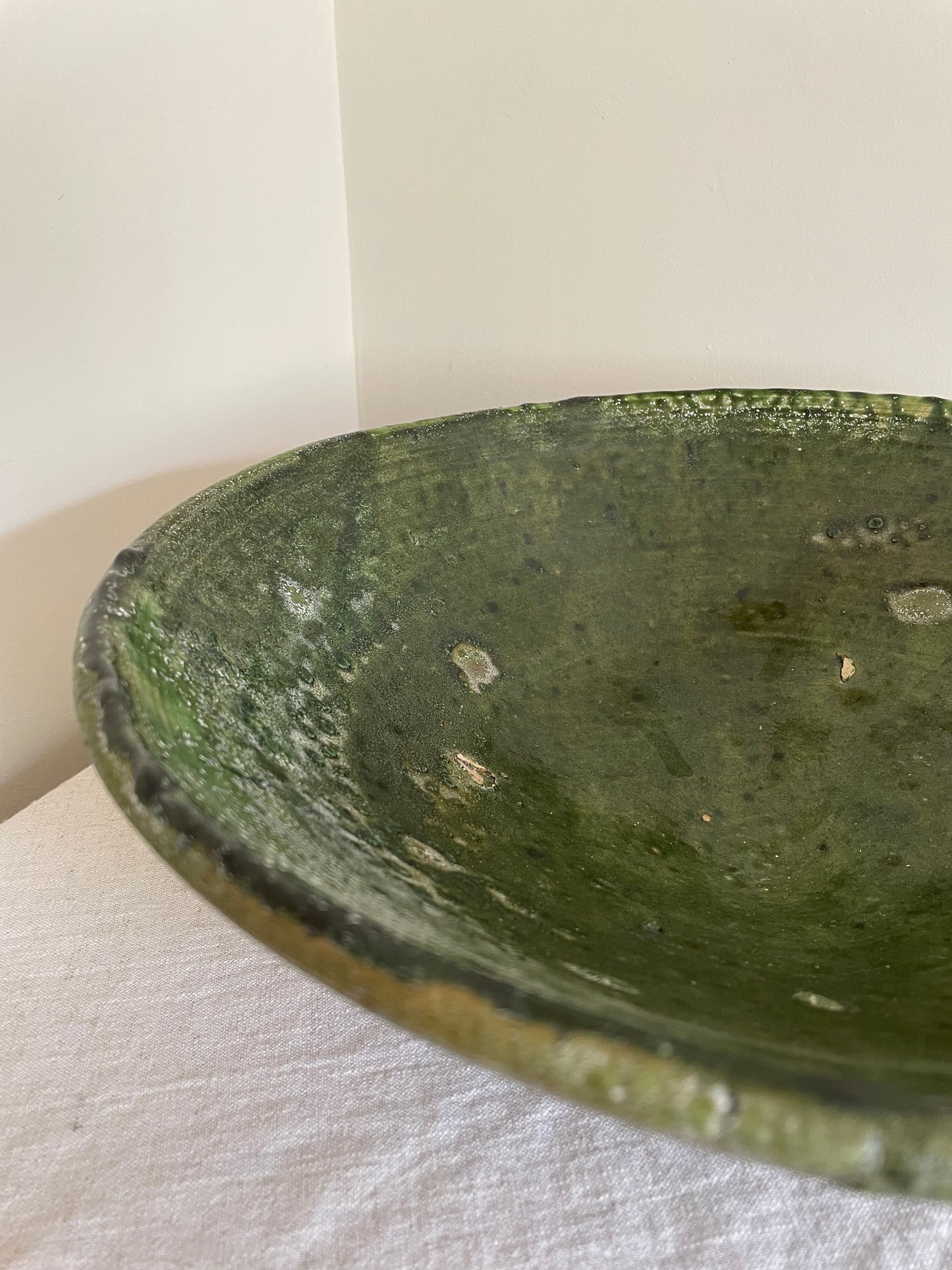 Vintage Tamegroute Moroccan green bowl