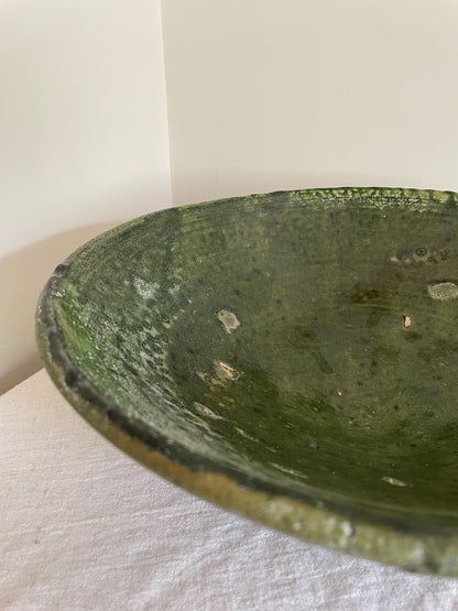 Vintage Tamegroute Moroccan green bowl