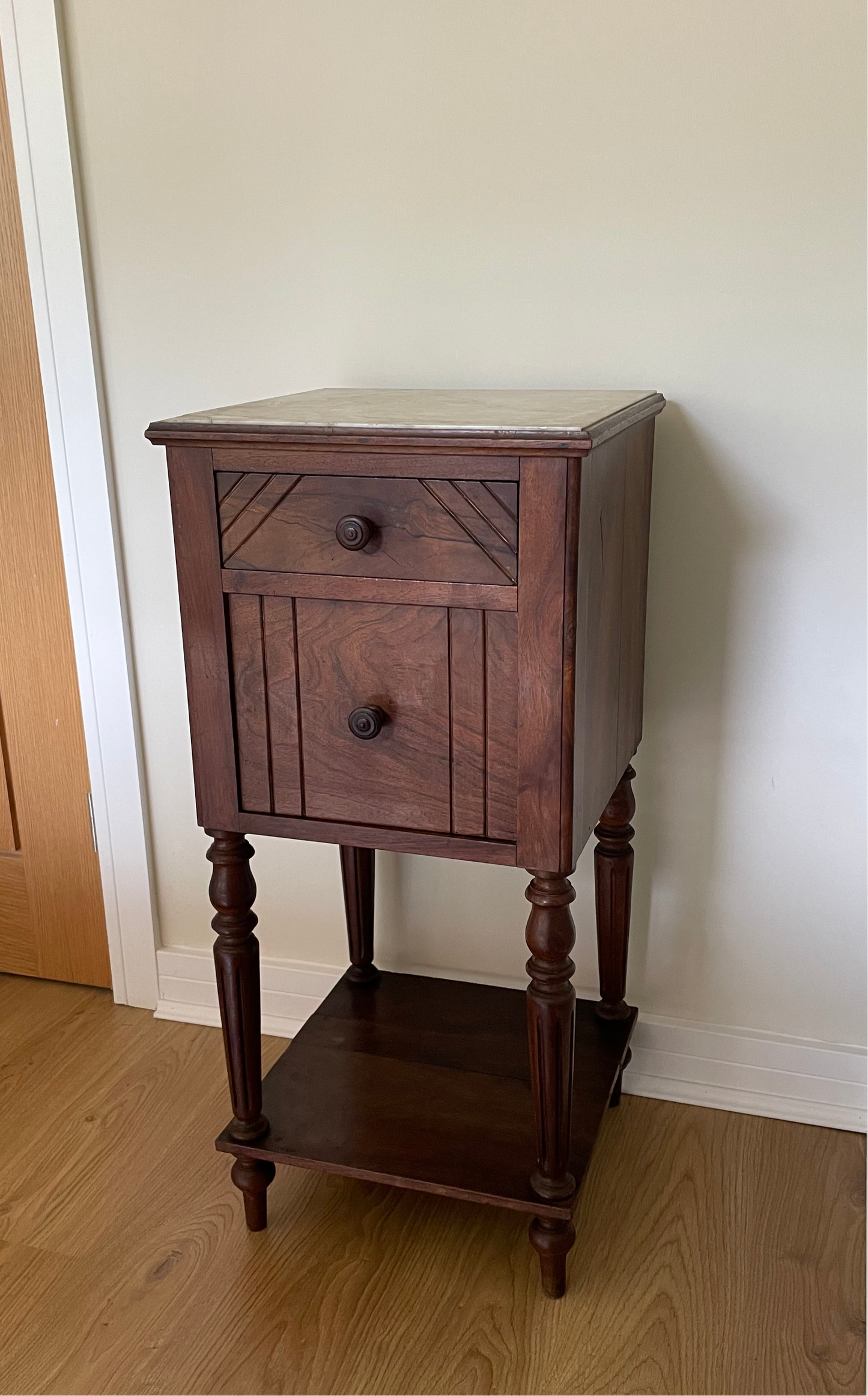 Antique French cabinet with marble top