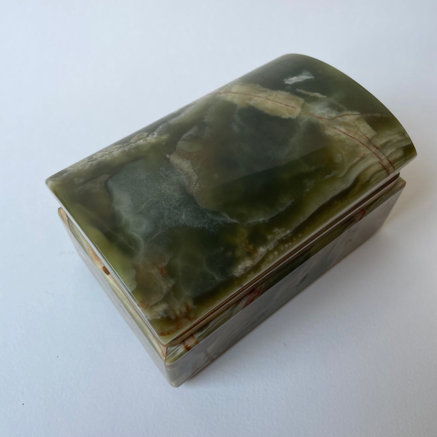 Italian green onyx jewellery box, trinket box, decorative box, decorative case, 1960s home decor