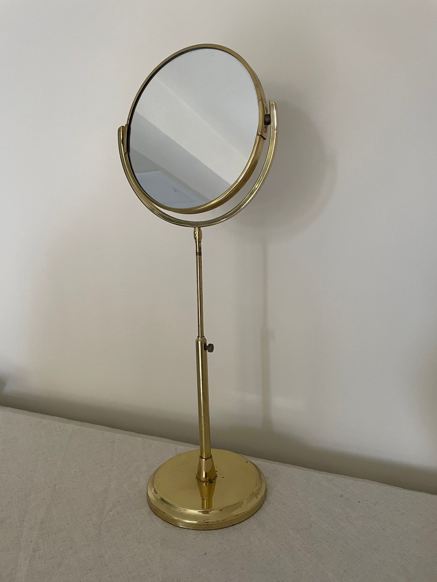 Brass vintage vanity adjustable mirror