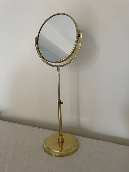 Brass vintage vanity adjustable mirror