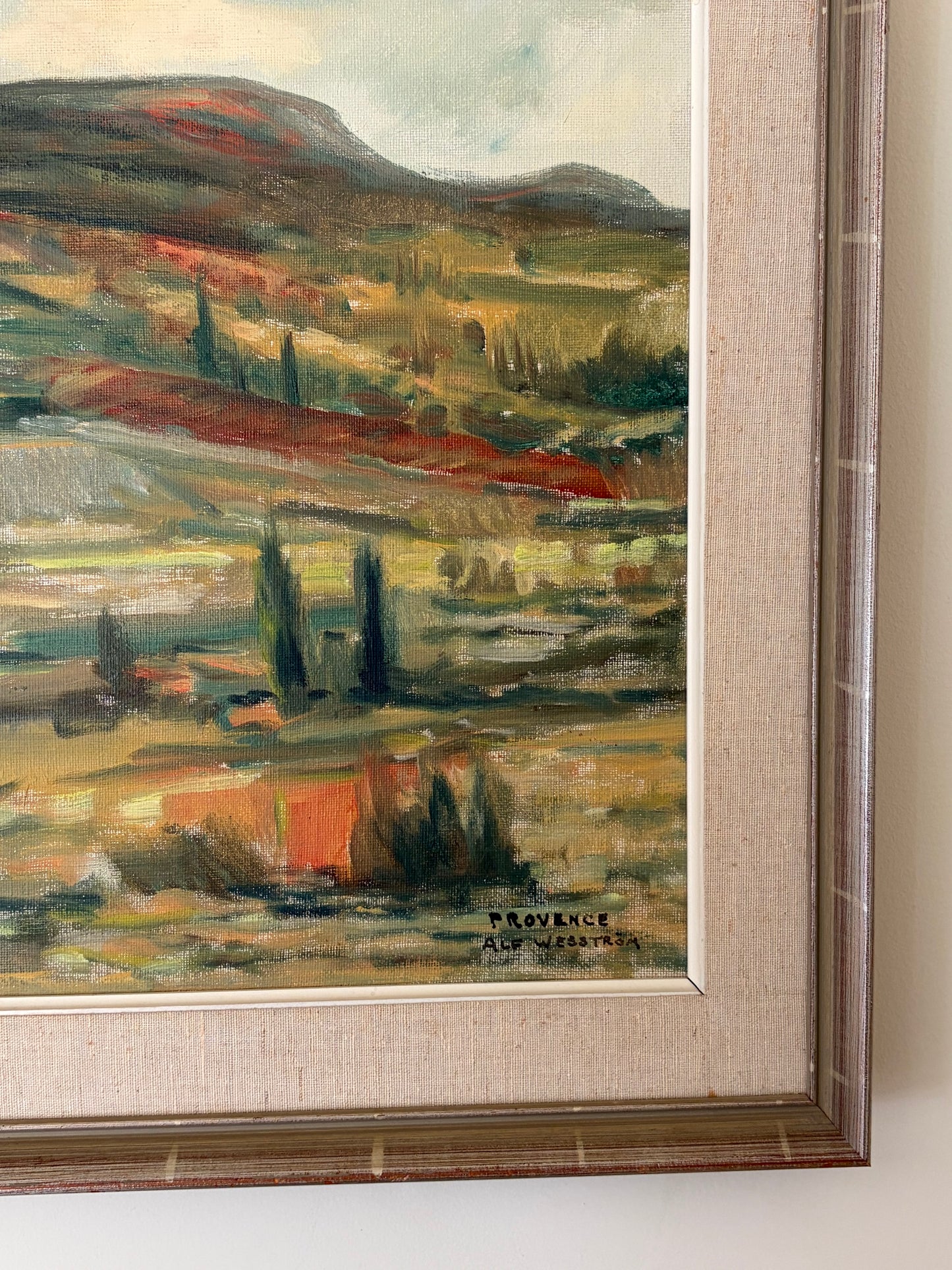 Vintage Green landscape of Provence, France