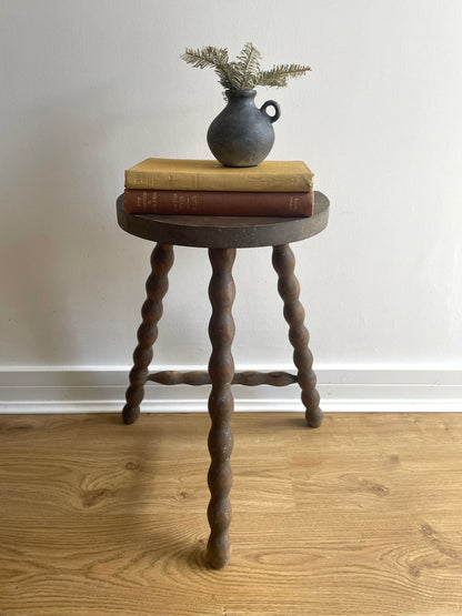 Wooden half moon bobbin stool