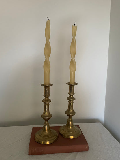 Pair of brass candle stick holders
