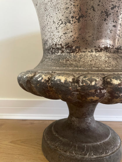 Vintage cast iron garden urn