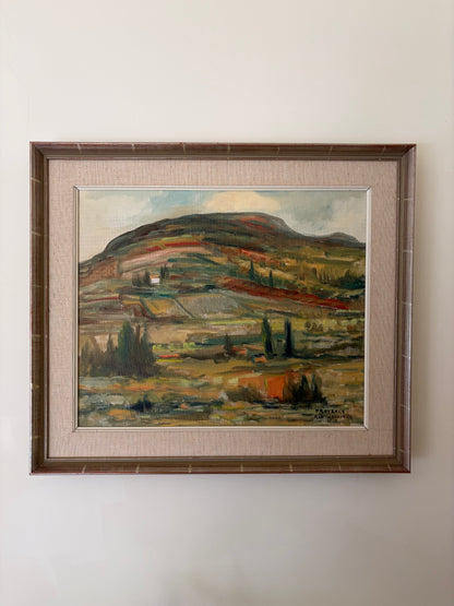 Vintage Green landscape of Provence, France