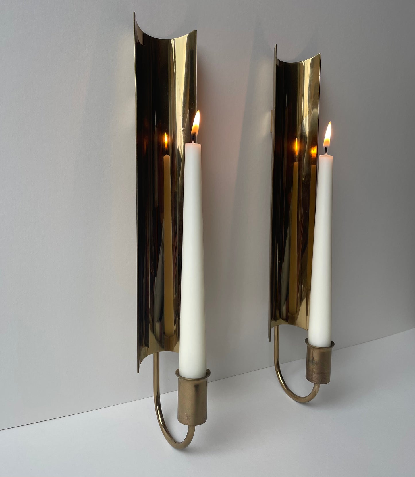 Candle wall sconces by PIERRE FORSSELL for Skultuna, Sweden, 1960s