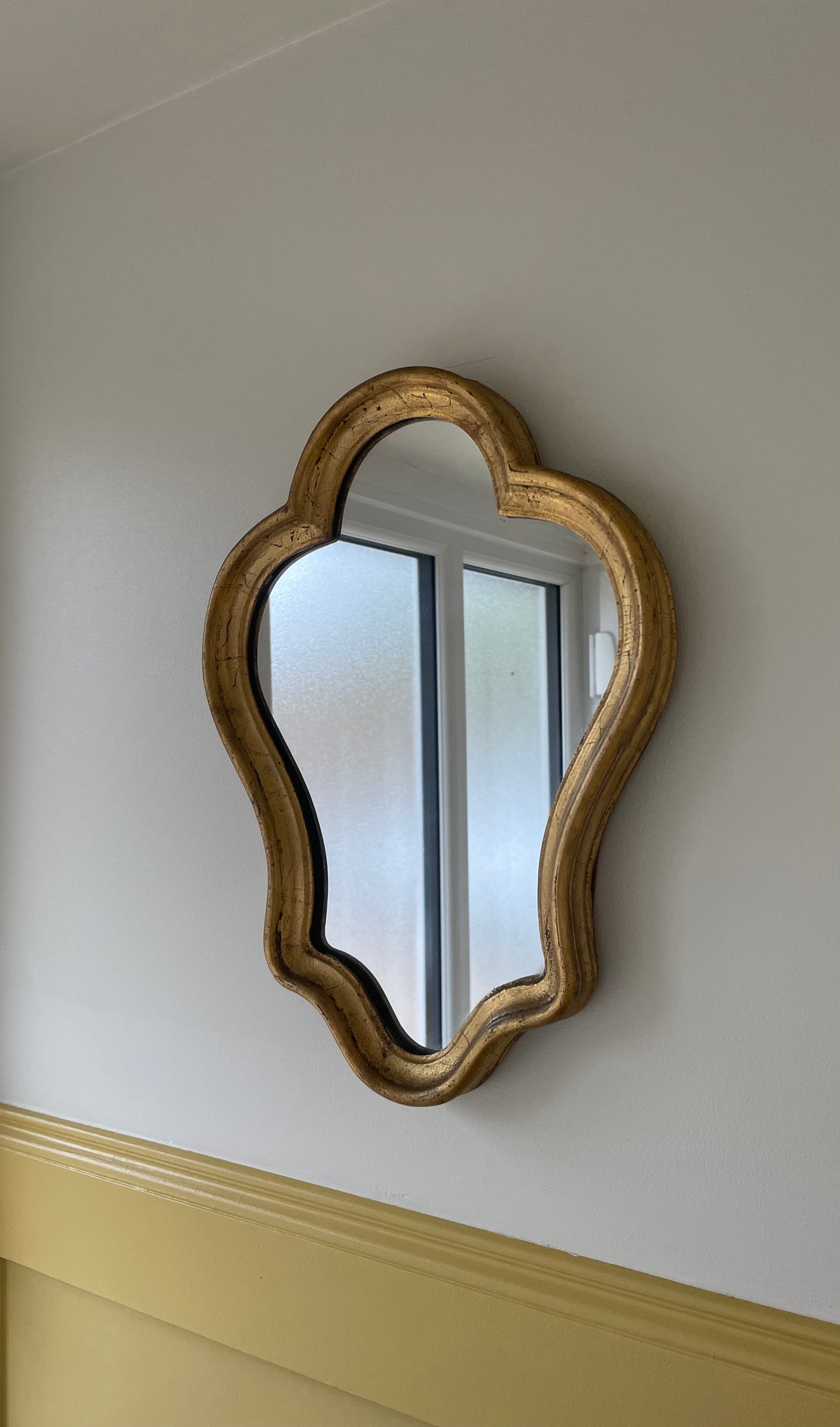 Small Louis XV style gold gilt mirror