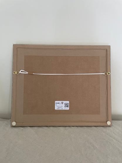 Vintage framed French countryside oil painting