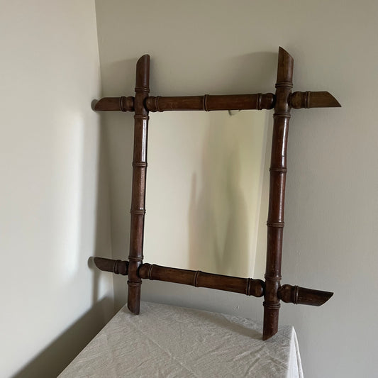 French faux vintage bamboo vertical mirror