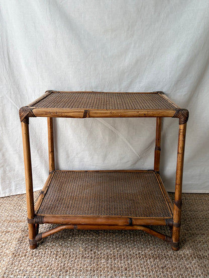 Vintage bamboo and rattan table