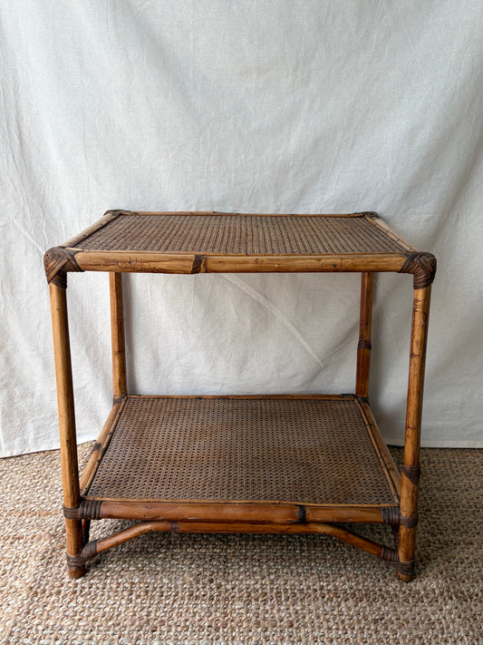 Vintage bamboo and rattan table
