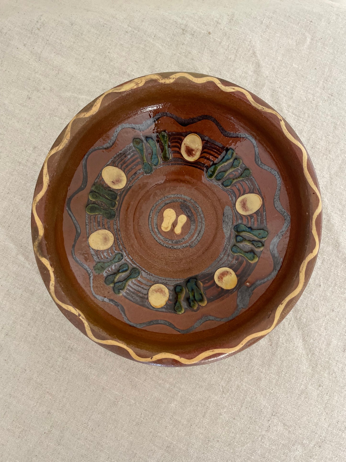 Romanian vintage clay bowl