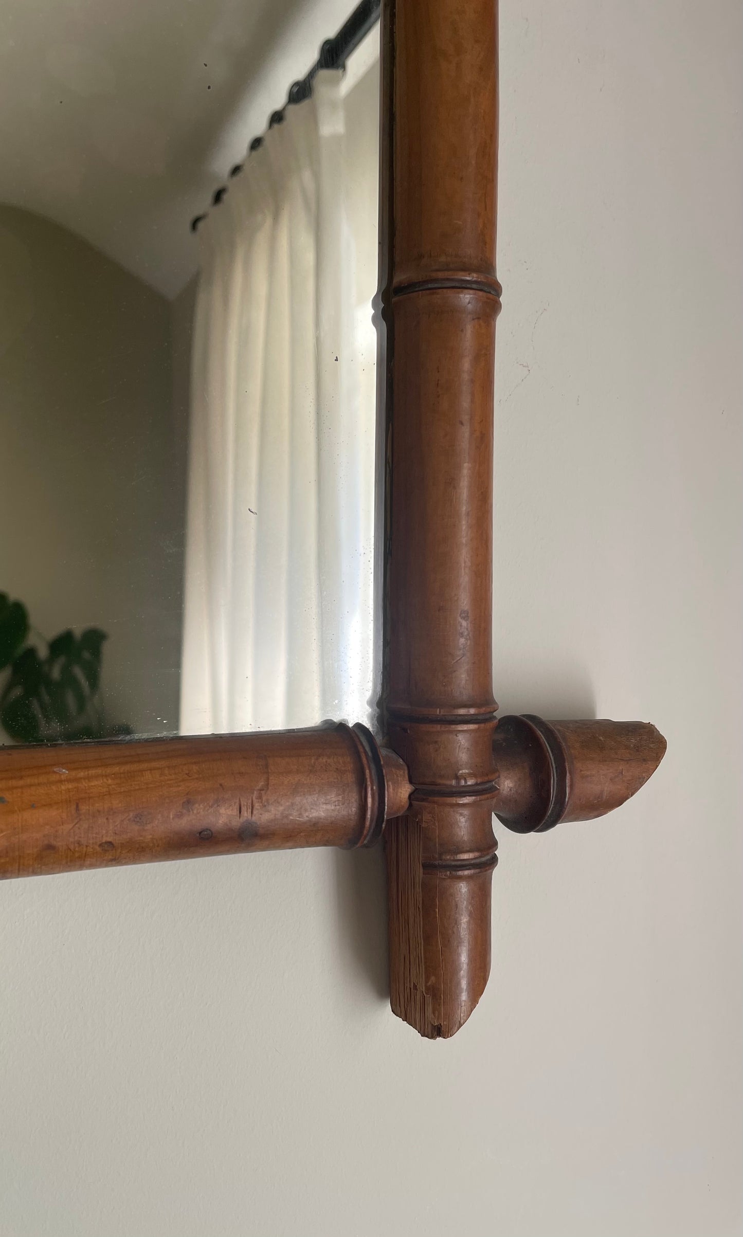 French faux bamboo mirror