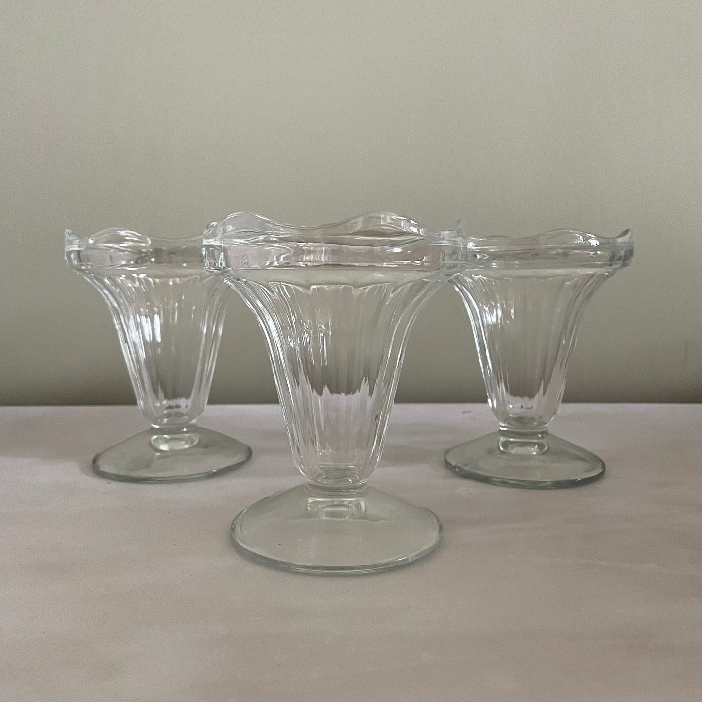 Set of six French dessert glasses