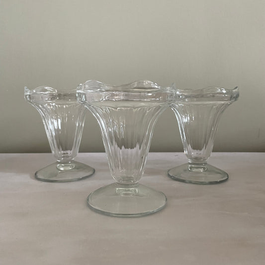 Set of six French dessert glasses