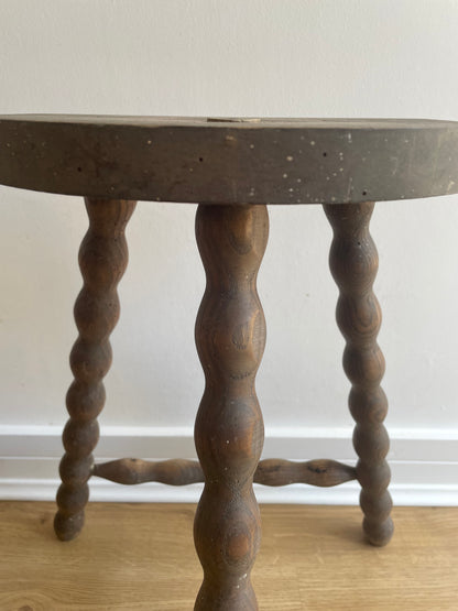 Wooden half moon bobbin stool