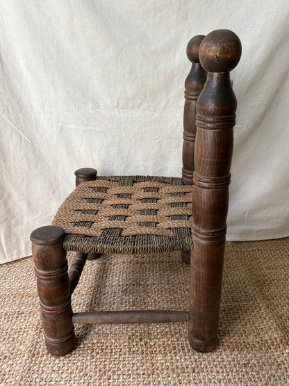Low oak rush-seat chair attributed to Charles Dudouyt