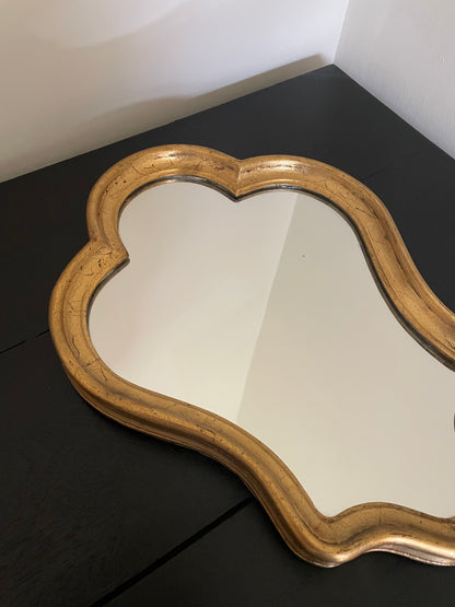 Small Louis XV style gold gilt mirror