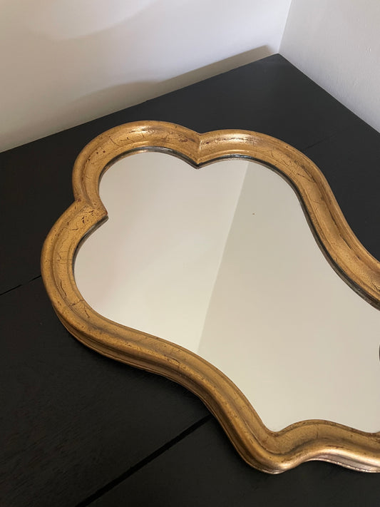 Small Louis XV style gold gilt mirror