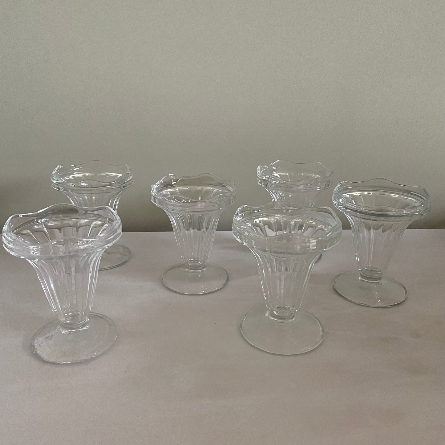 Set of six French dessert glasses