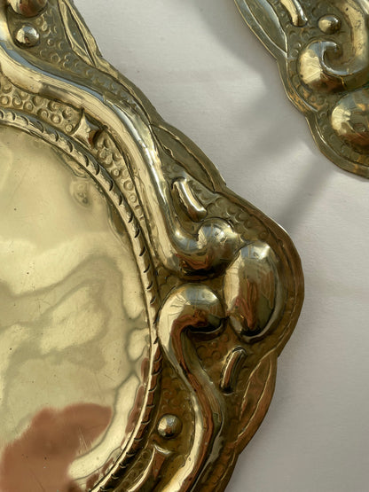 Pair of vintage brass candle wall sconces