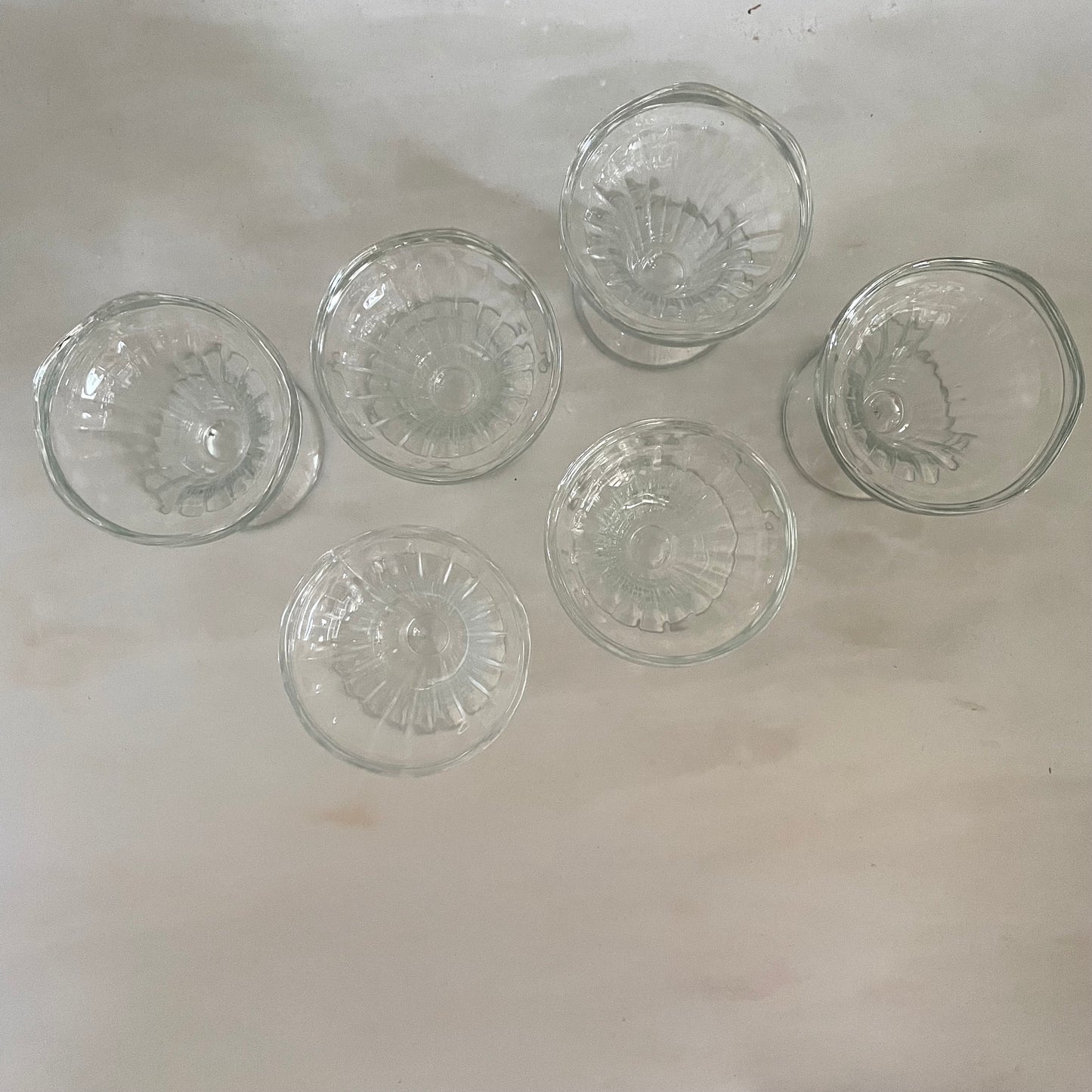 Set of six French dessert glasses