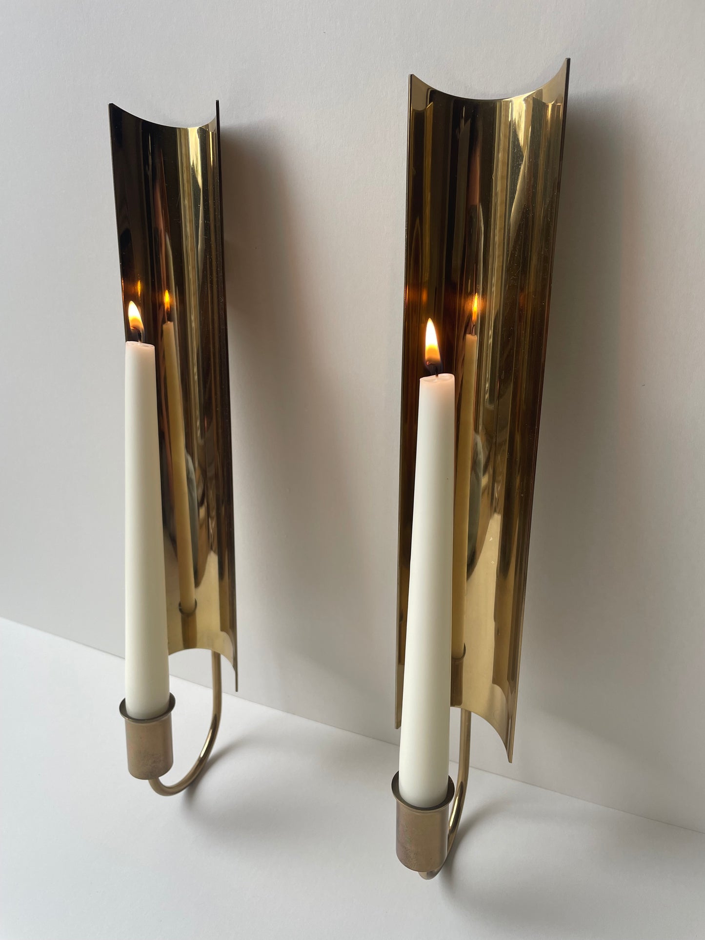 Candle wall sconces by PIERRE FORSSELL for Skultuna, Sweden, 1960s