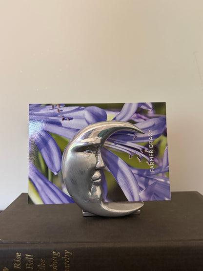 Vintage half moon cast aluminium letter holder
