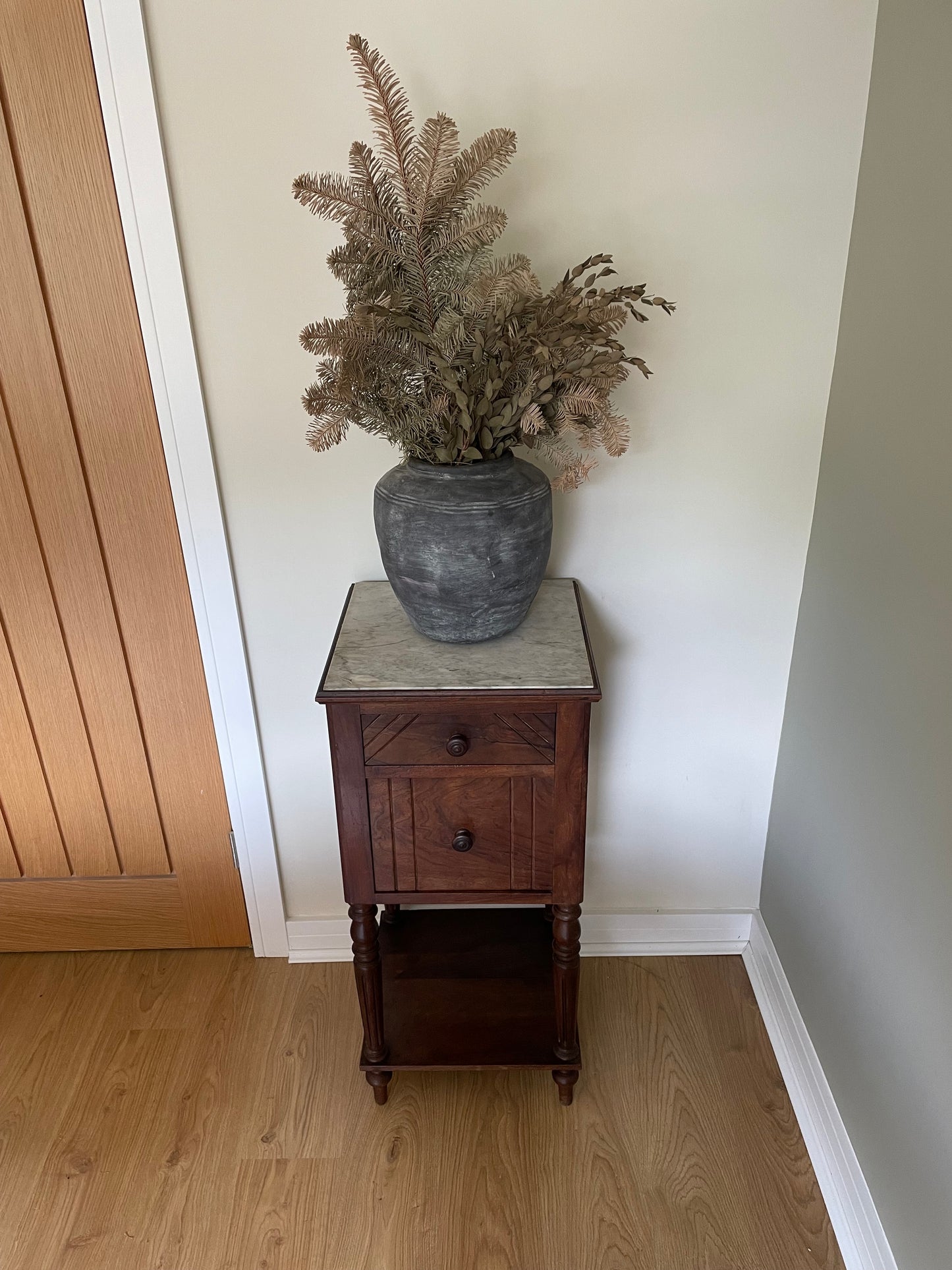 Antique French cabinet with marble top