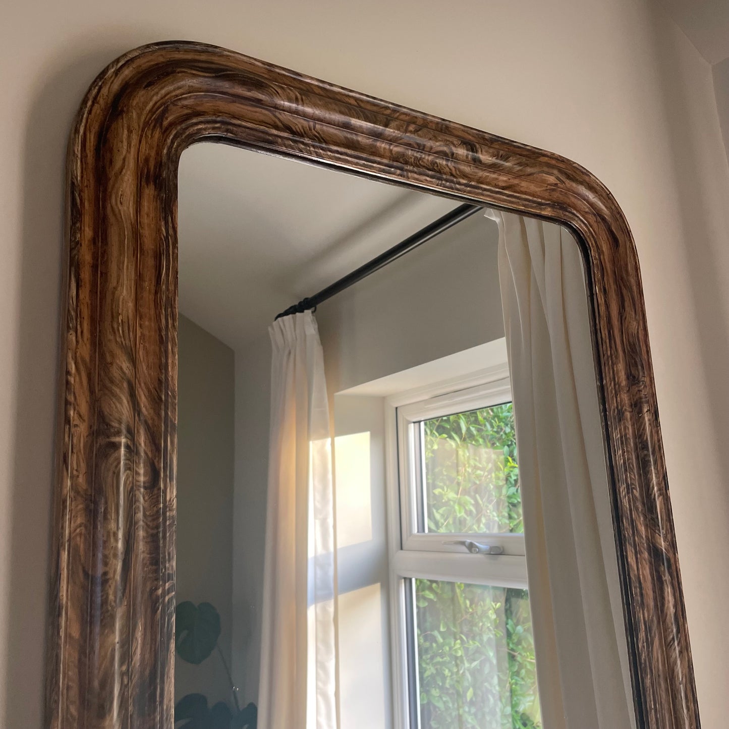 Faux marble French mirror, 20th century