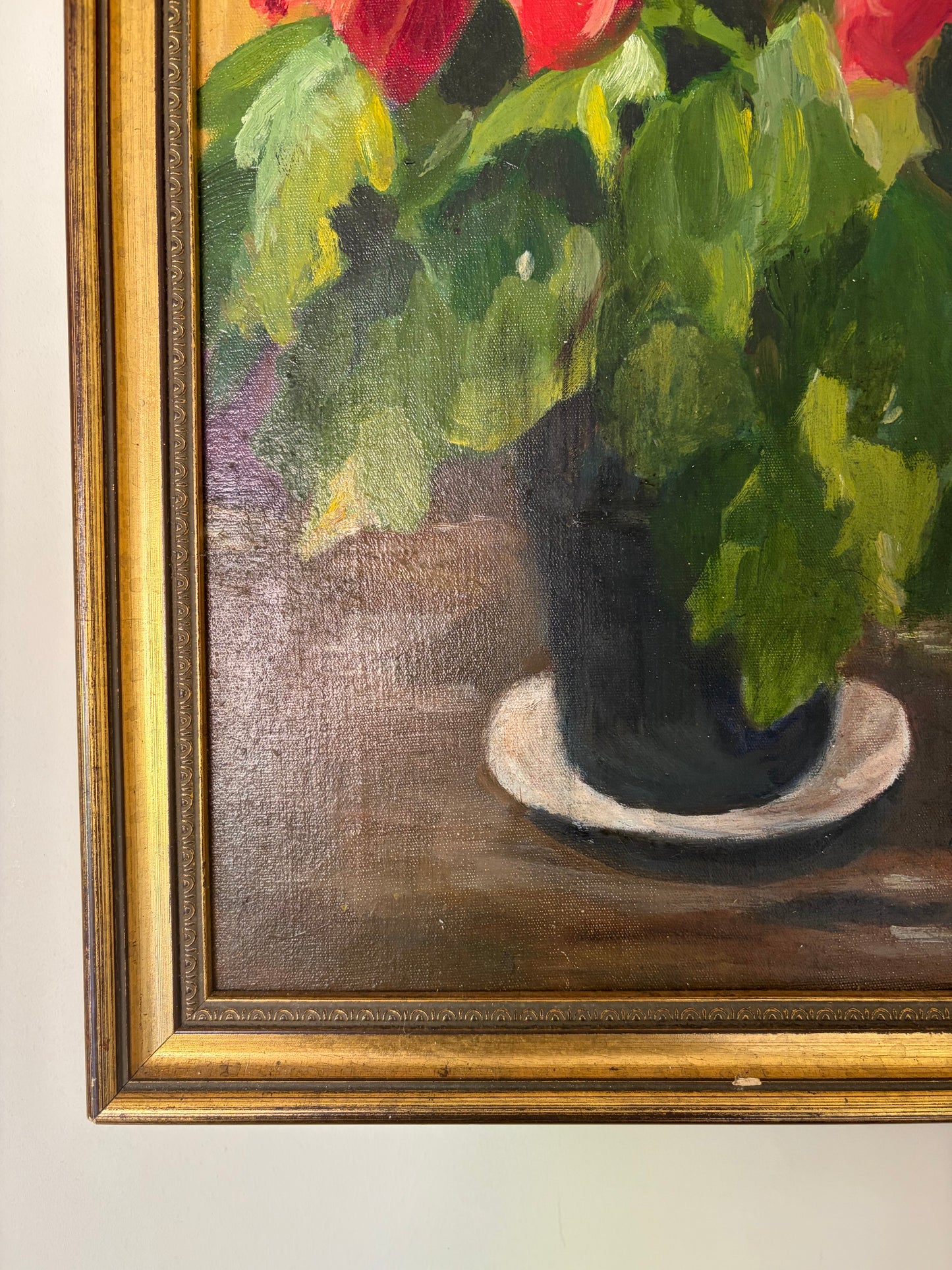 Vintage red floral art