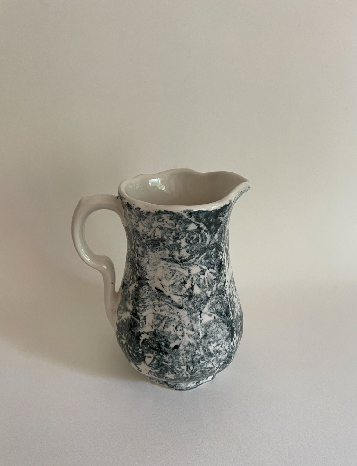 Handmade Vintage Fine China Blue Jug made in Herefordshire