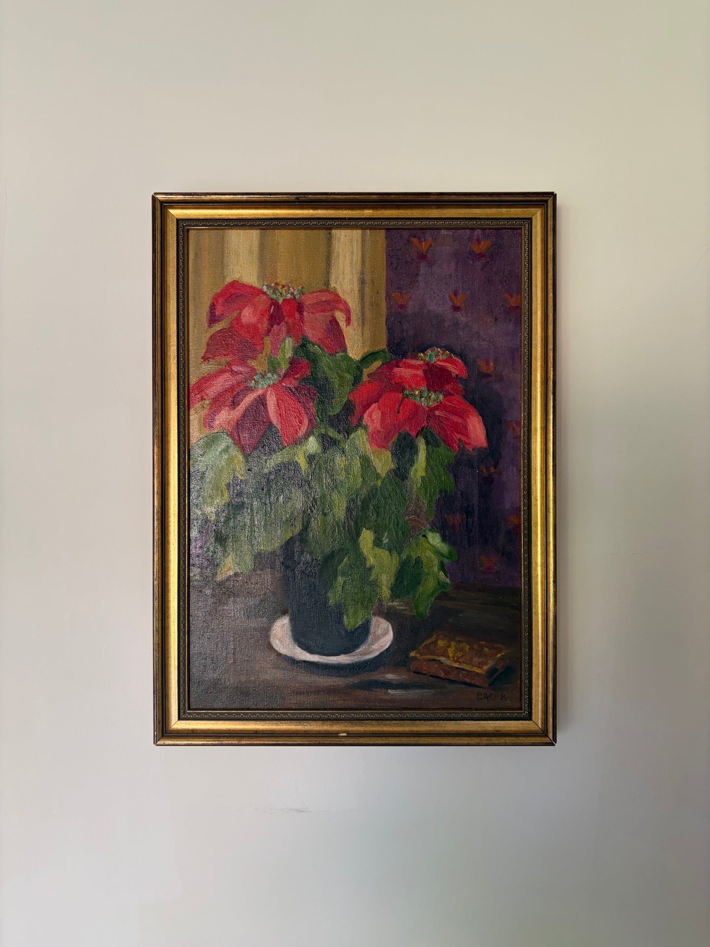 Vintage red floral art