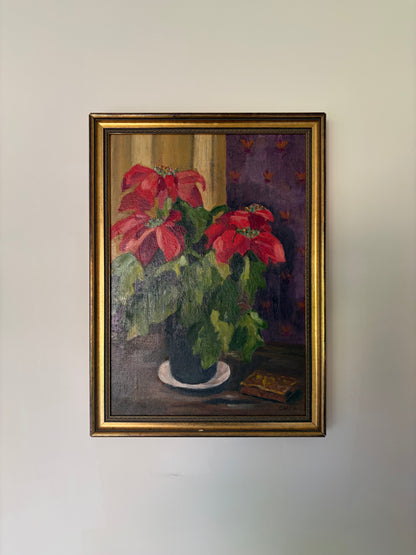 Vintage red floral art