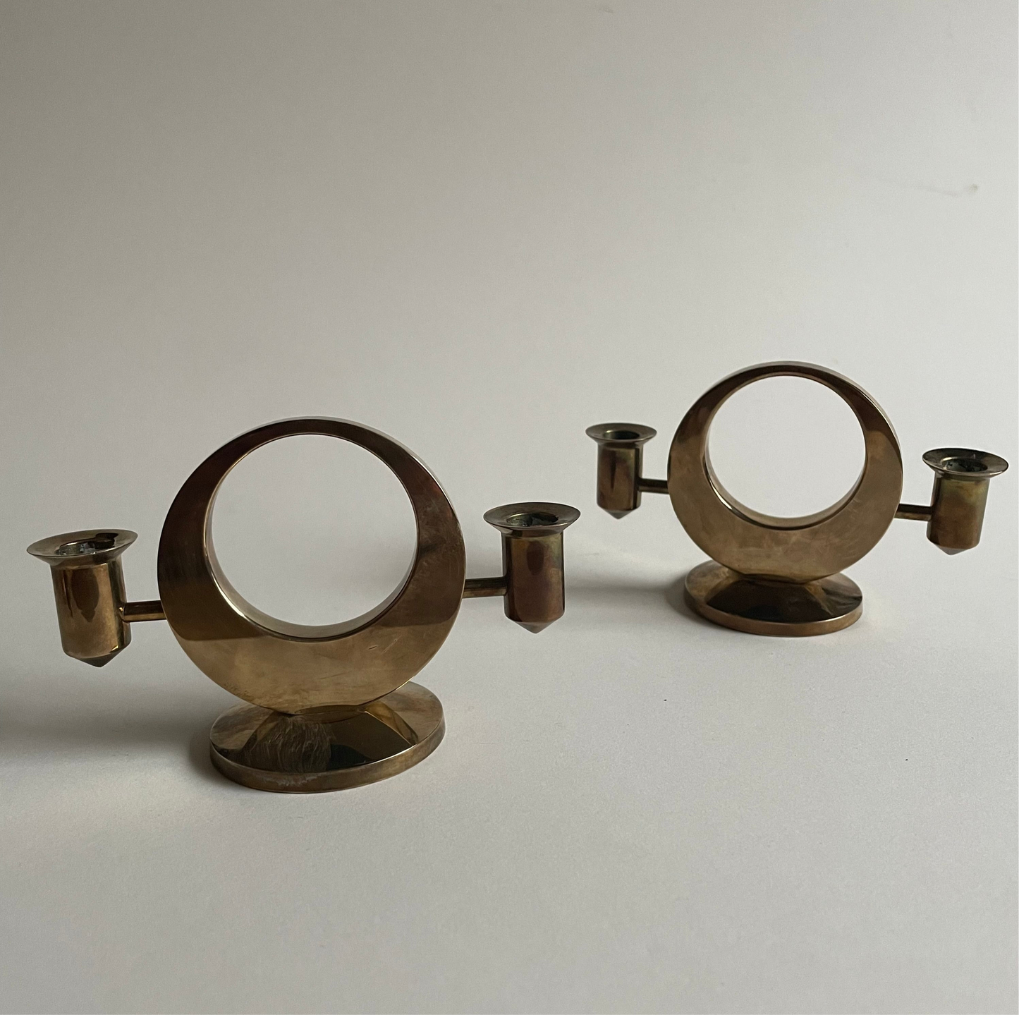 Brass Candle Holders by Arthur Pe, Kolbäck, Sweden, 1960s