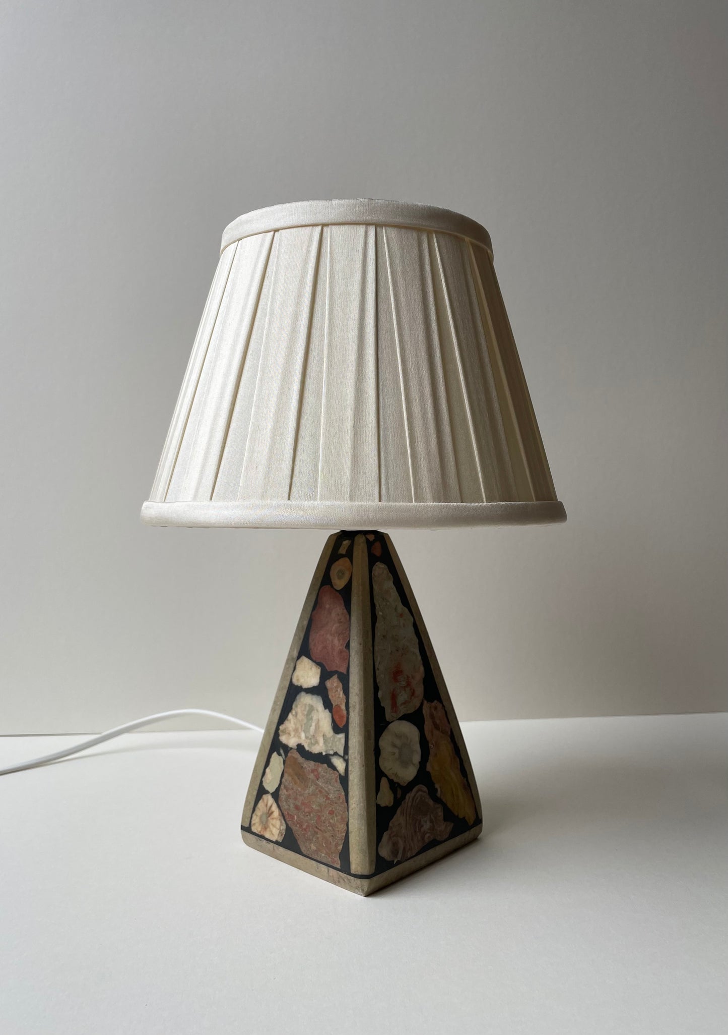 Fossilised stone table lamp by Egon Jakobbson, Sweden