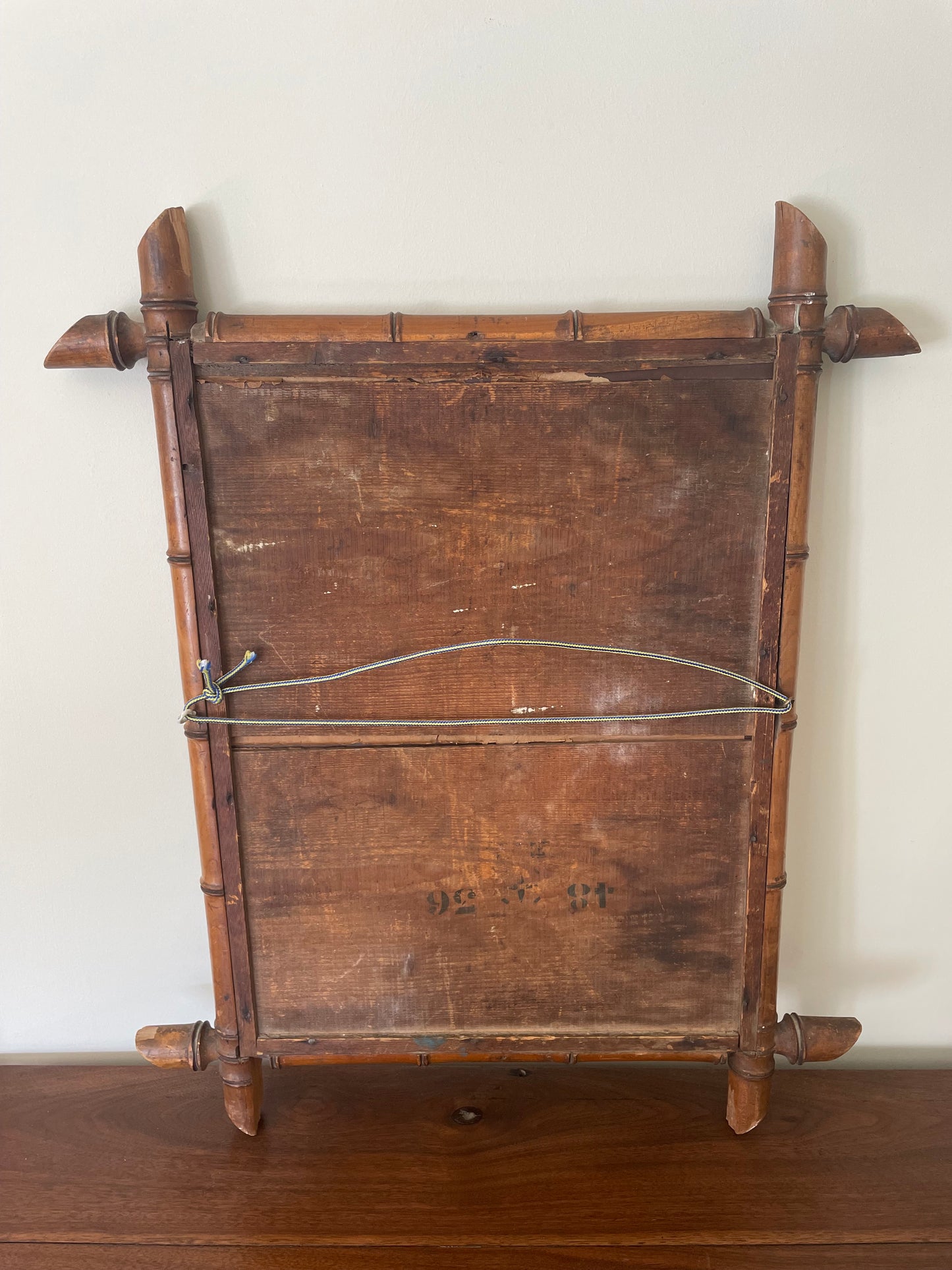French faux bamboo mirror