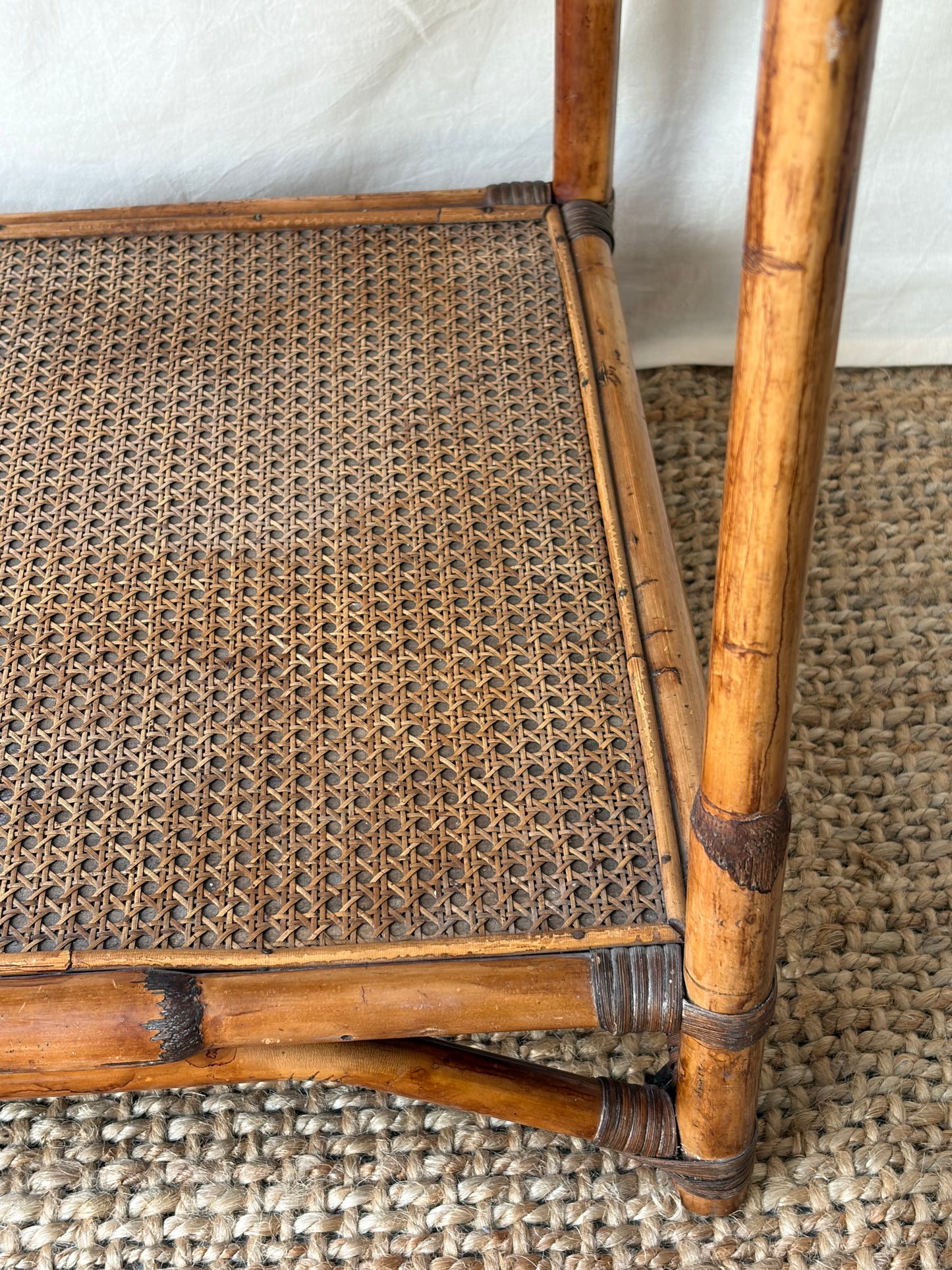Vintage bamboo and rattan table