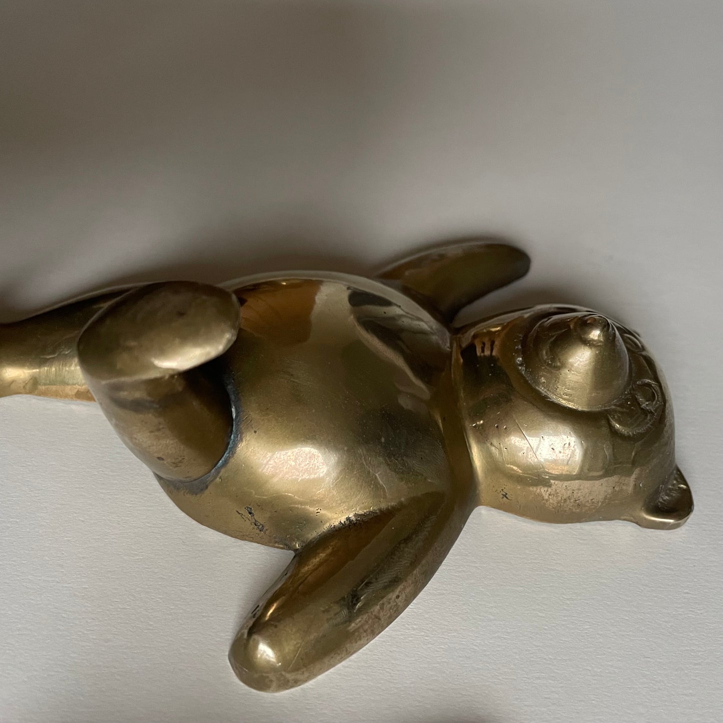 Pair of brass dancing bear wall hooks