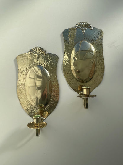 Pair of Swedish brass sconces by Knut Eriksson, Eskilstuna