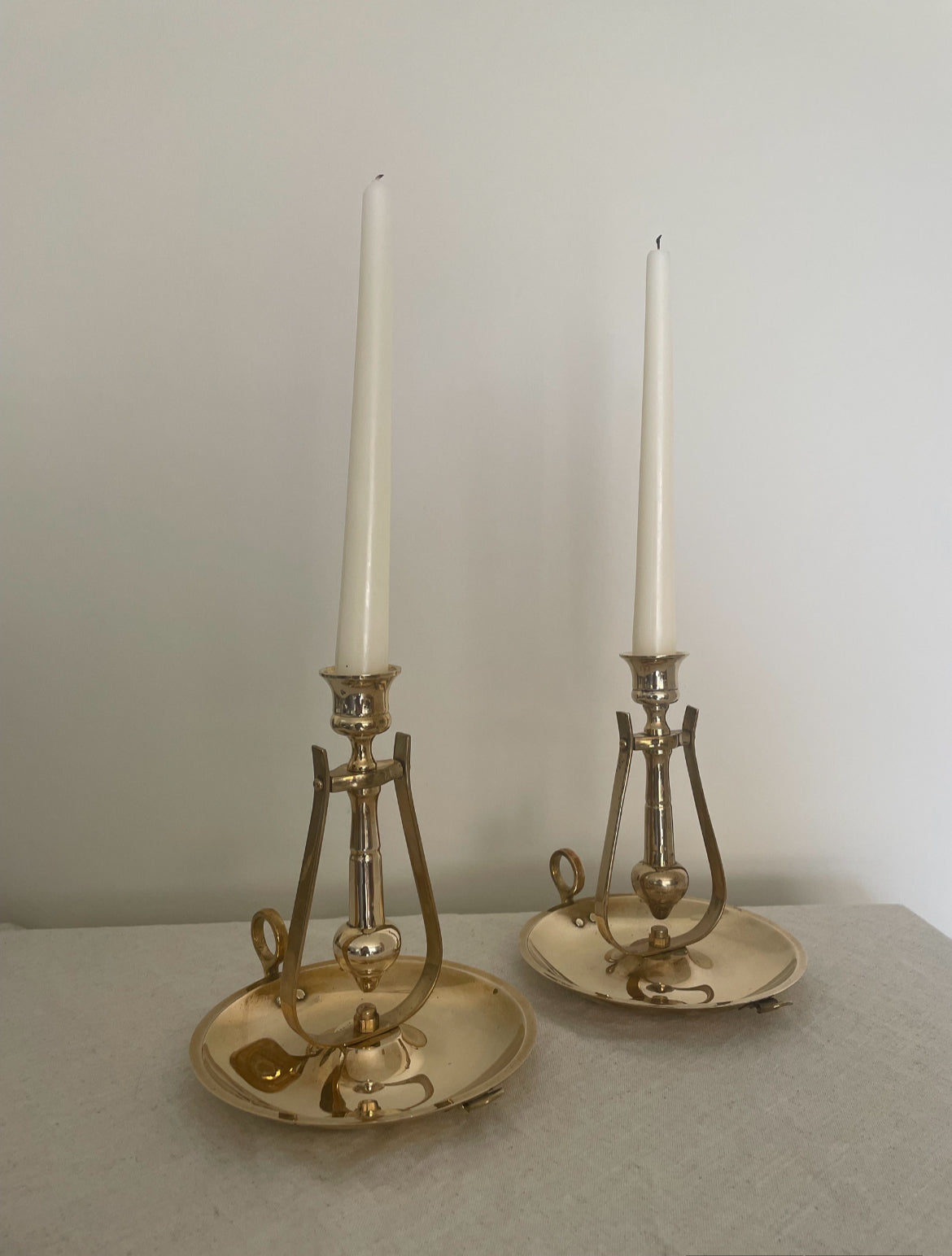 Pair of brass ship wall sconces