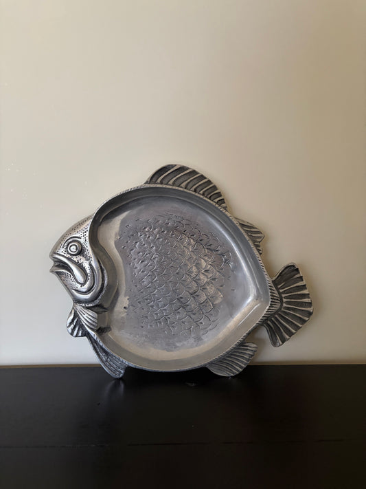 Vintage metal fish platter