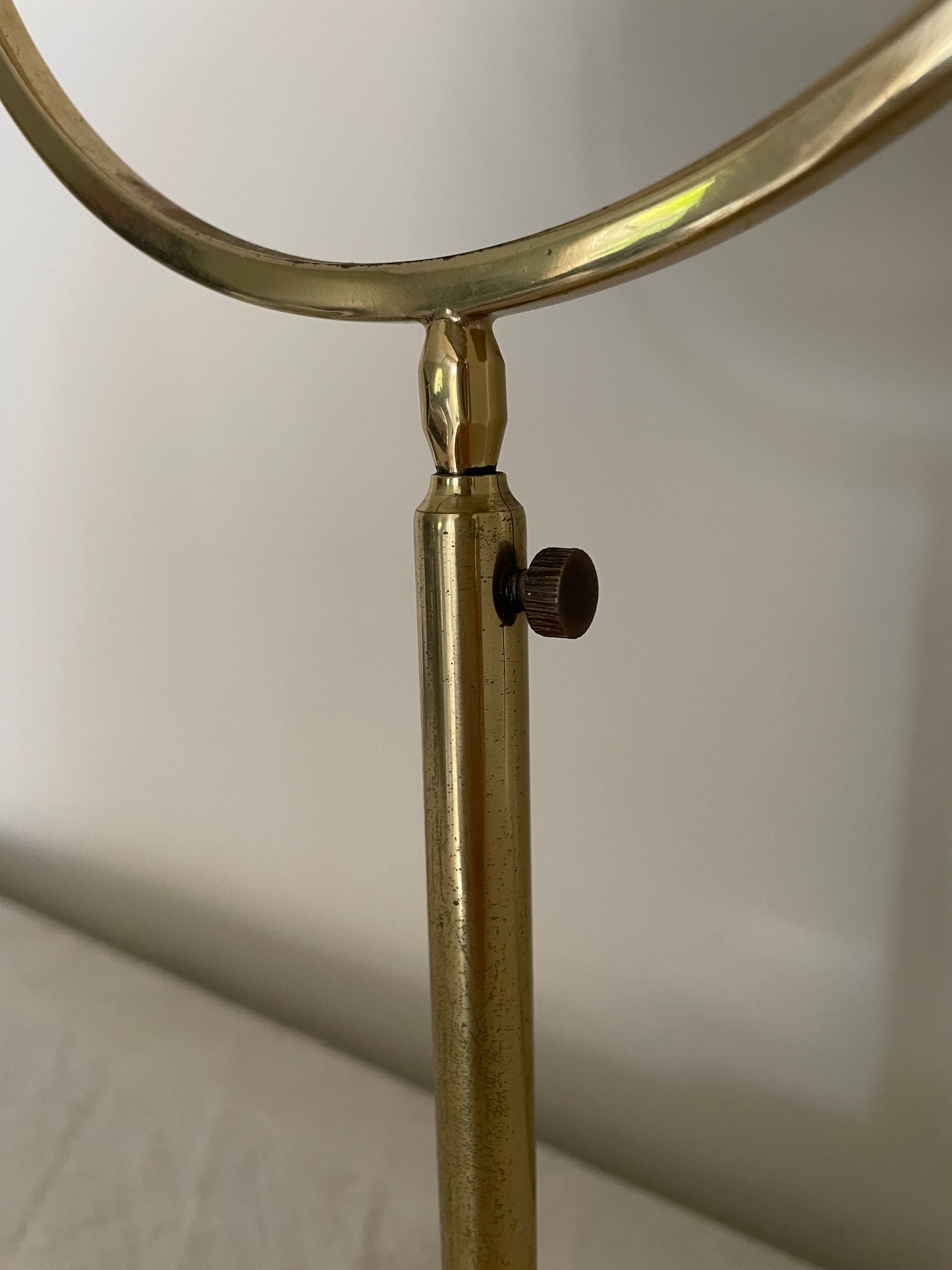 Brass vintage vanity adjustable mirror