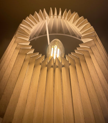 Danish wooden teak carved table lamp